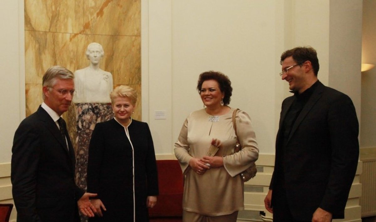 Belgijos karalius Filipas, Prezidentė Dalia Grybauskaitė, operos primadona Violeta Urmana ir dirigentas Modestas Pitrėnas