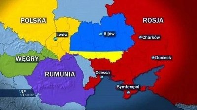 Карта была создана в 2014 году польским государственным телевидением, чтобы проиллюстрировать сюжет, о том, что Кремль предлагает Варшаве раздел территории Украины. Позже использовалась российскими пропагандистами, в качестве доказательства намерений Поль
