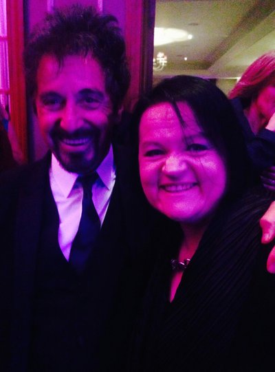 D. Ibelhauptaitė ir Alas Pacino apdovanojimų vakarėlyje