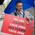 Lithuanian haulers stage protests in front of French, Belgian and German embassies