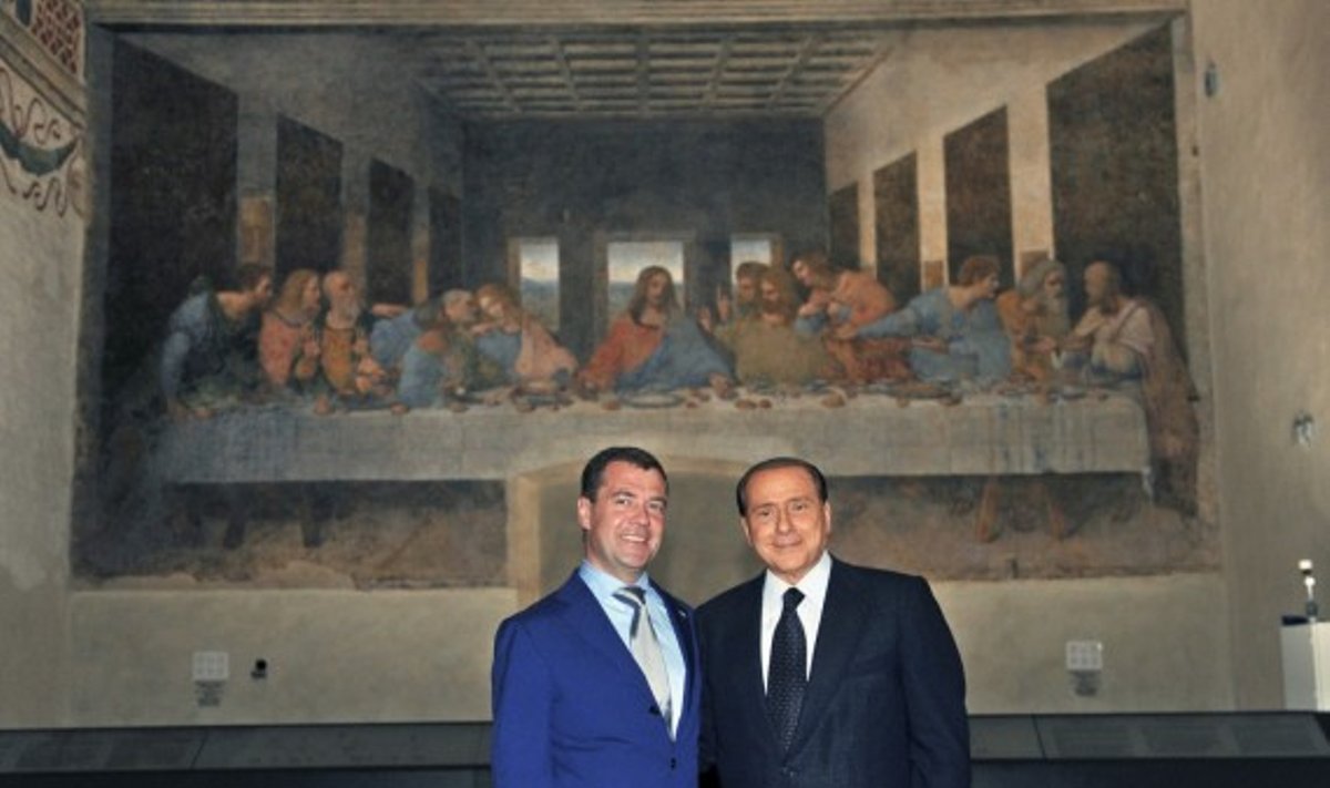 Dmitrijus Medvedevas ir Silvio Berlusconi