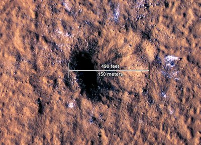 Marso uolienos į Žemę atskrido po didesnių meteoritų smūgių Raudonojoje planetoje. NASA/JPL nuotr.