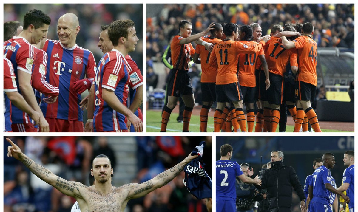"Bayern", "Šachtar", PSG ir "Chelsea" (AP/AFP nuotr.)