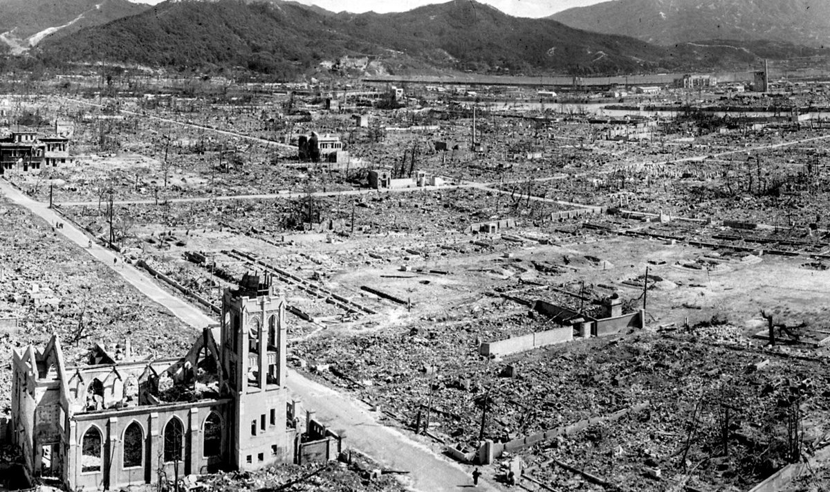 Hirošima po branduolinės atakos.