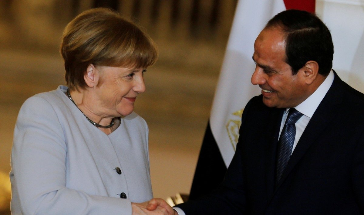 Angela Merkel ir Abdelis Fattah al-Sisi 