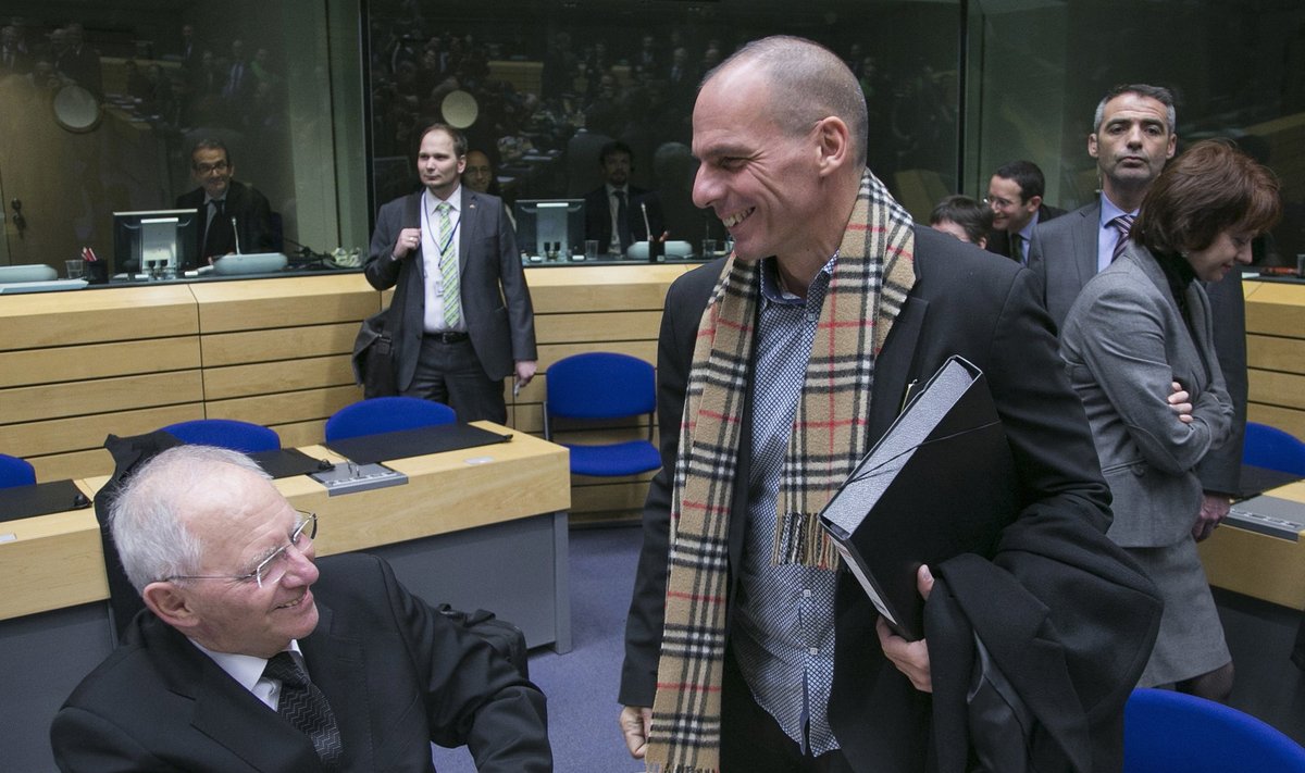 Wolfgangas Schaueble ir  Yanis Varoufakis