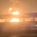 Po drono atakos naftos perdirbimo gamykloje Rusijoje kilęs gaisras užgesintas