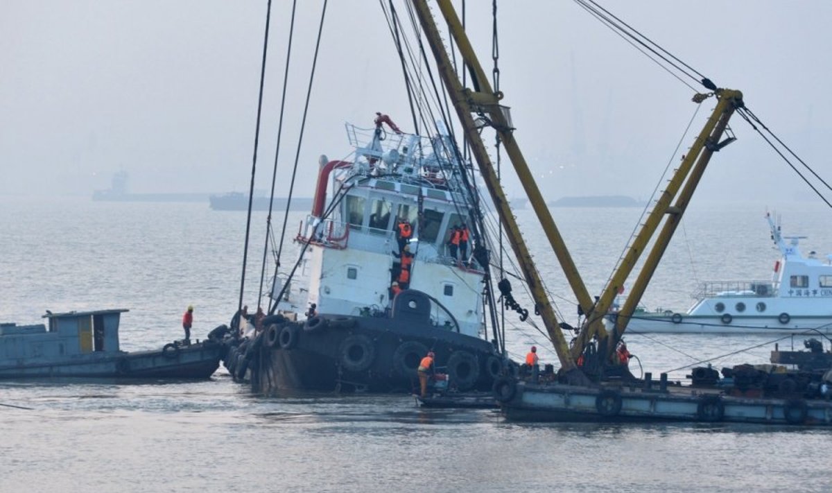 Laivo vilkiko katastrofą Jangdzės upėje
