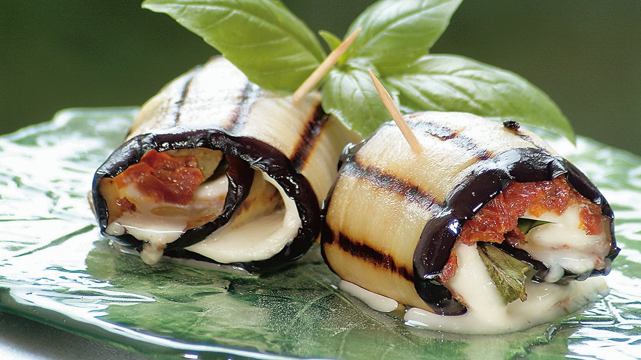 Baklažanų ir mocarelos sūrio suktinukai