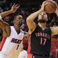 NBA: J. Valančiūnas vėl kėsinosi į dvigubą dublį, bet „Raptors“ pralaimėjo Majamyje