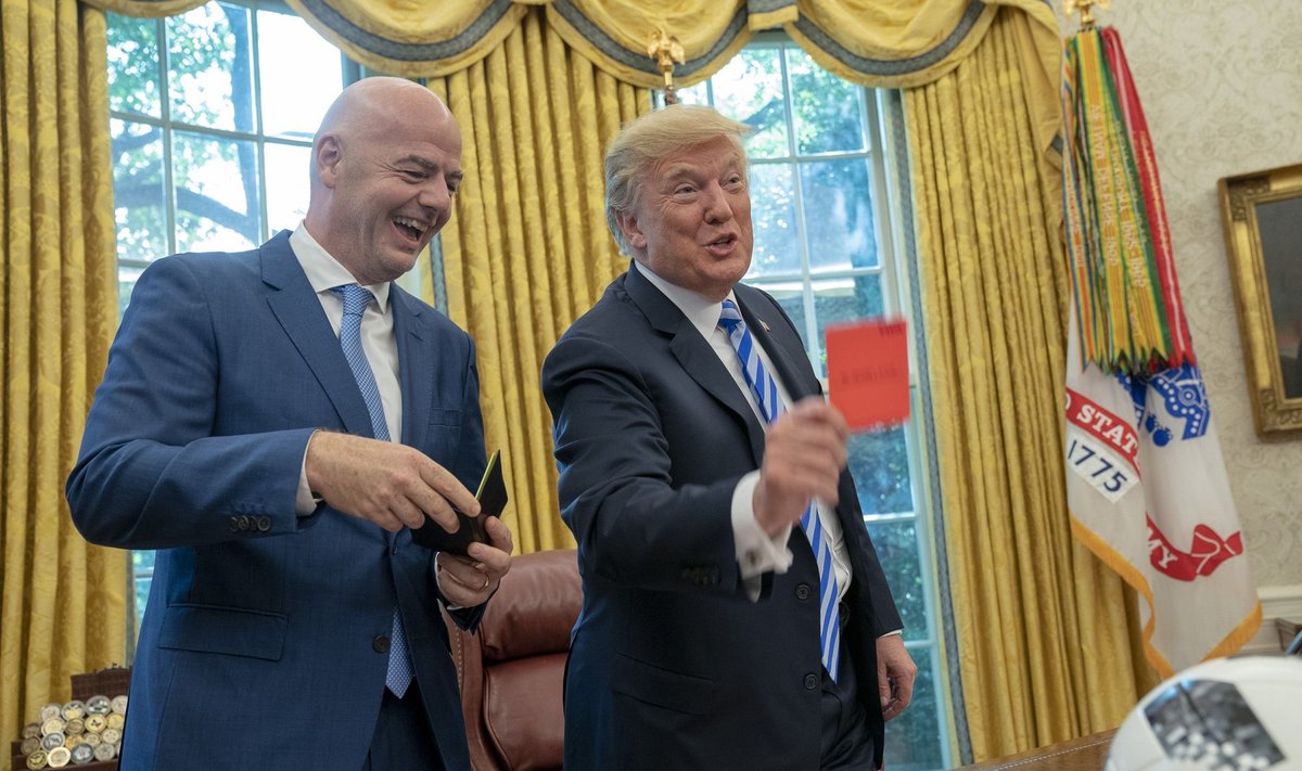 Gianni Infantino (kairėje), Donaldas Trumpas