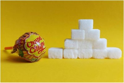Cukraus kiekis kubeliais maisto produktuose