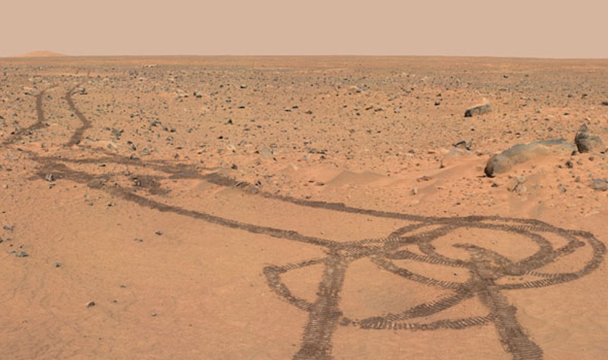 "Spirit" zondo Marse paliktas pėdsakas