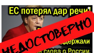 Манипуляция: "ЕС потерял дар речи! Гробовая тишина – немцы поддержали Меркель за слова о России"