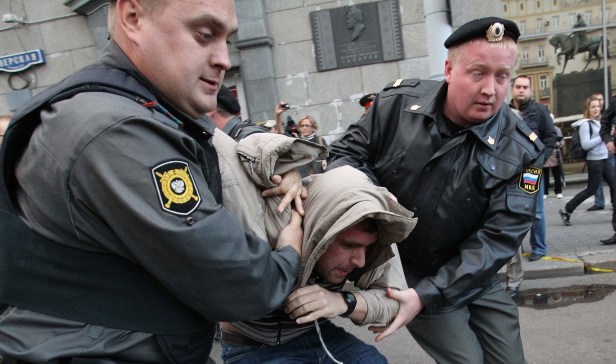 Maskvoje sulaikyti daugiau kaip 30 akcijos "Rūstybės diena" dalyvių