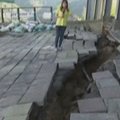 Vaizdo kameros užfiksavo paniką per žemės drebėjimą Taivane