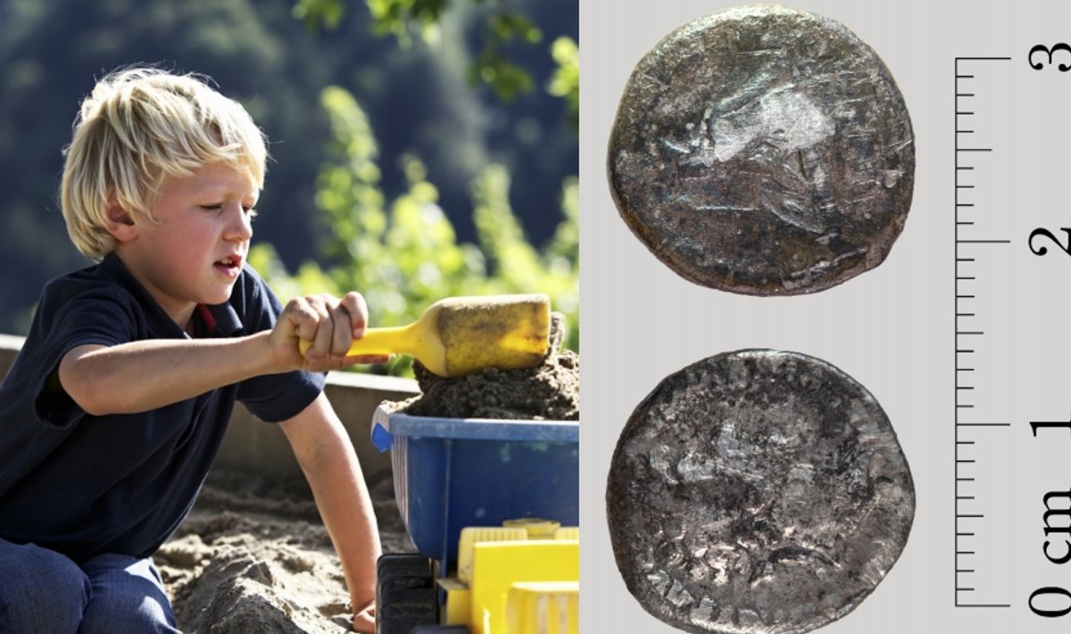 Berniukas smėlio dėžėje rado Romos imperijos laikų monetą. Shutterstock/Kulturressort nuotr.