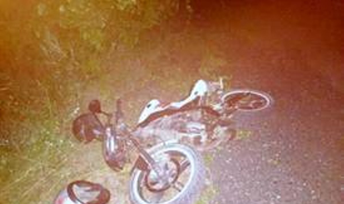 Gaudynės Alytaus rajone: motociklas nulėkė į griovį
