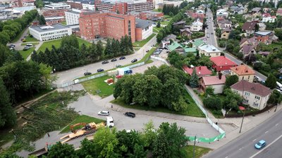Daugiaaukštės Kauno klinikų automobilių stovėjimo aikštelės statybų pradžia
