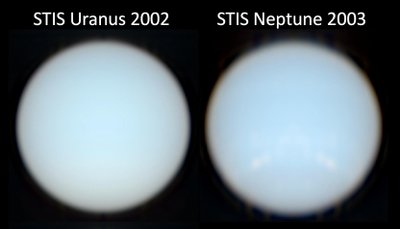 Uranas ir Neptūnas yra pakankamai panašios spalvos. Patrick Irwin/University of Oxford archyvo nuotr.