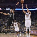 „Warriors“ su S. Curry patiesė „Spurs“ ir laimėjo NBA reguliarųjį sezoną