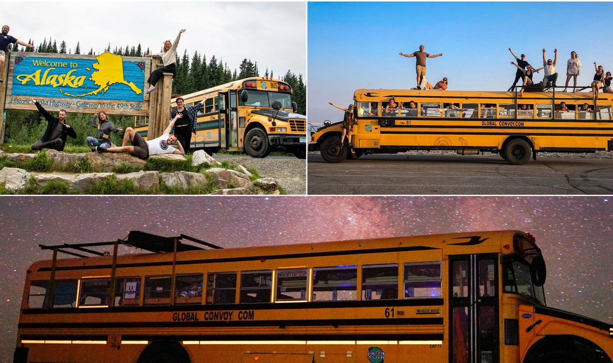 Elena Masaitytė su grupe keliauja amerikietišku mokykliniu autobusu