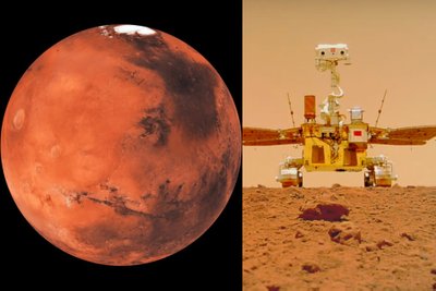 Marsaeigis Zhurong aptiko prieš daugelį metų judėjusio vandens požymius Marse. NASA/CNS nuotr.