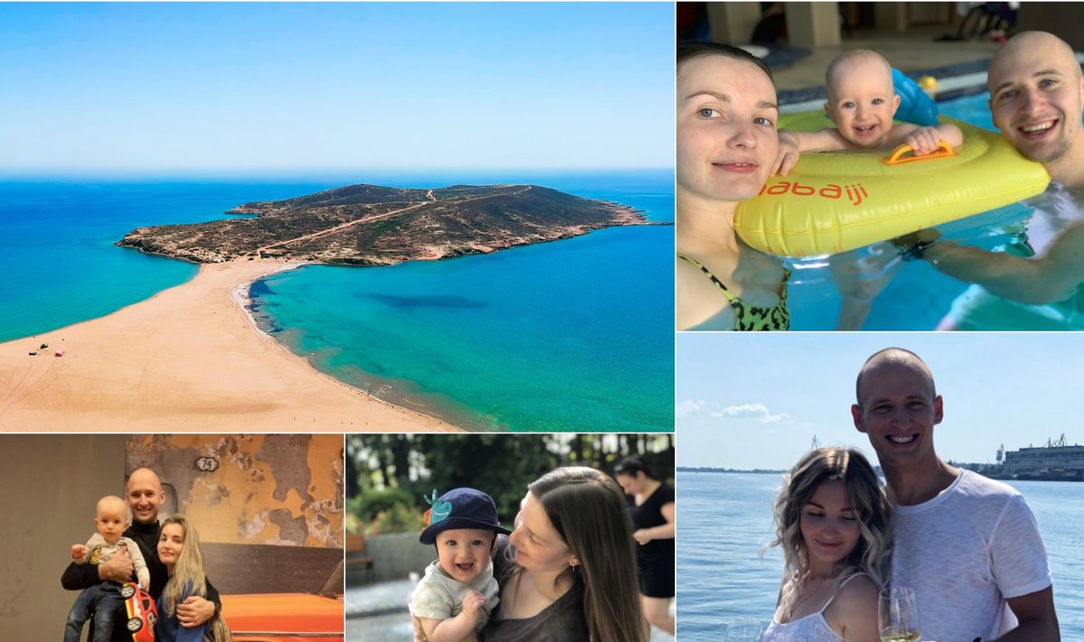 Viktoriios ir Yevhenii Kryvoshapk šeima laimėjo atostogas Rodo saloje.