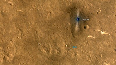NASA MRO palydovas užfiksavo, ką Marse veikia Kinijos Zhurong marsaeigis.