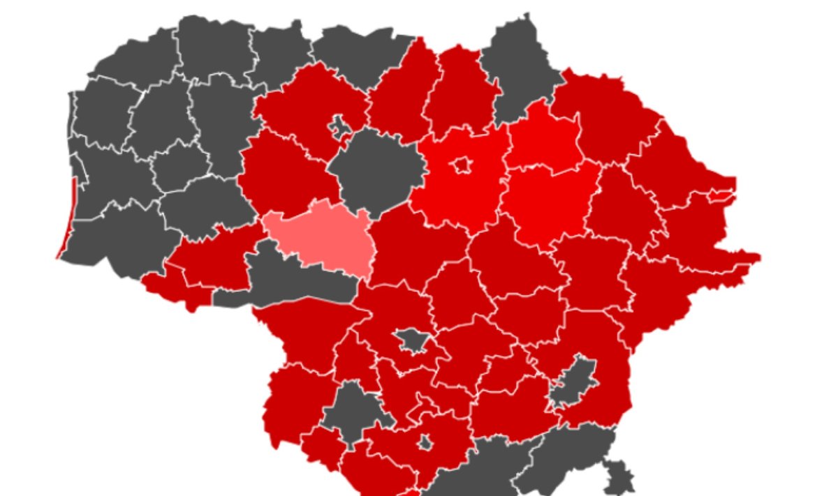 Rugsėjo 23 dieną pateikti sergamumo duomenys Lietuvoje.