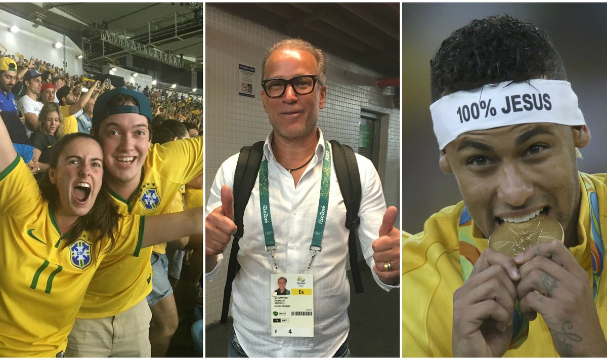 Brazilijos sirgaliai, žurnalistas Jaeci Carvalho ir Neymaras (J. Sarapo ir Reuters nuotr.)