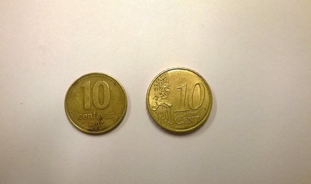 Euro centai ir Argentinos sentavai
