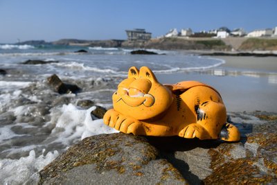 Garfieldo telefonai Prancūzijos pakrantėje.
