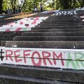 Street artists decorate concrete park in Vilnius' Old Town