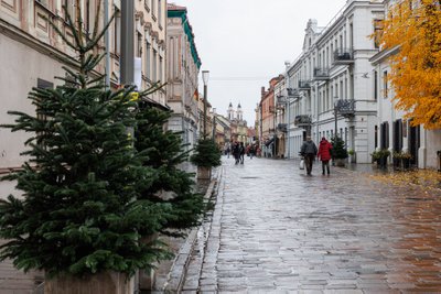 Kaunas ruošiasi Kalėdoms: jau kyla pirmieji papuošimai