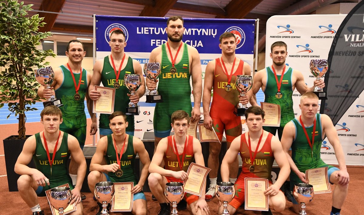 Lietuvos imtynių čempionato nugalėtojai