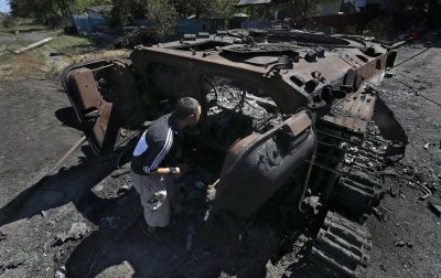 Sunaikinti Ukrainos šarvuočiai netoli Ilovaisko