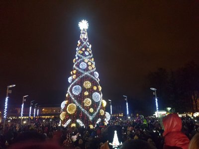 Įžiebta Kalėdinė eglutė Panevėžyje