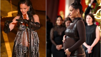 „Oskarų“ sceną užkariavo antro vaiko besilaukianti Rihanna: giriama už išskirtinį gebėjimą pabrėžti nėštumo grožį