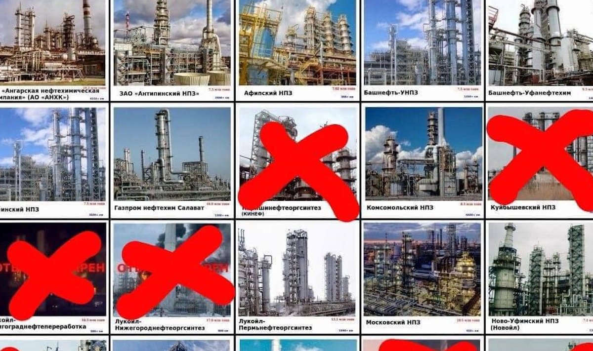  Rusijos naftos perdirbimo gamyklos