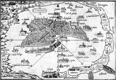 Venecija. Benedetto Bordone'o žemėlapis, 1528 m.