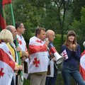 Lithuanians hold action outside Russian embassy to mark 2008 attack on Georgia