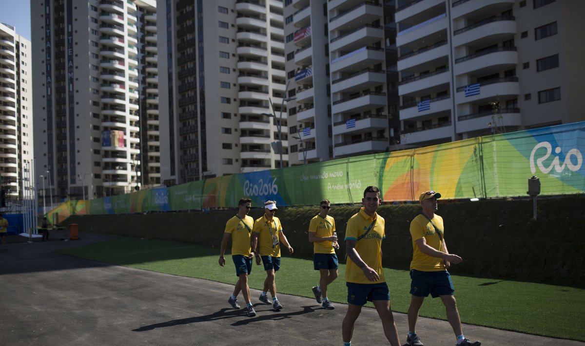 Australijos žolės riedulininkai Rio de Žaneiro olimpiniame kaimelyje