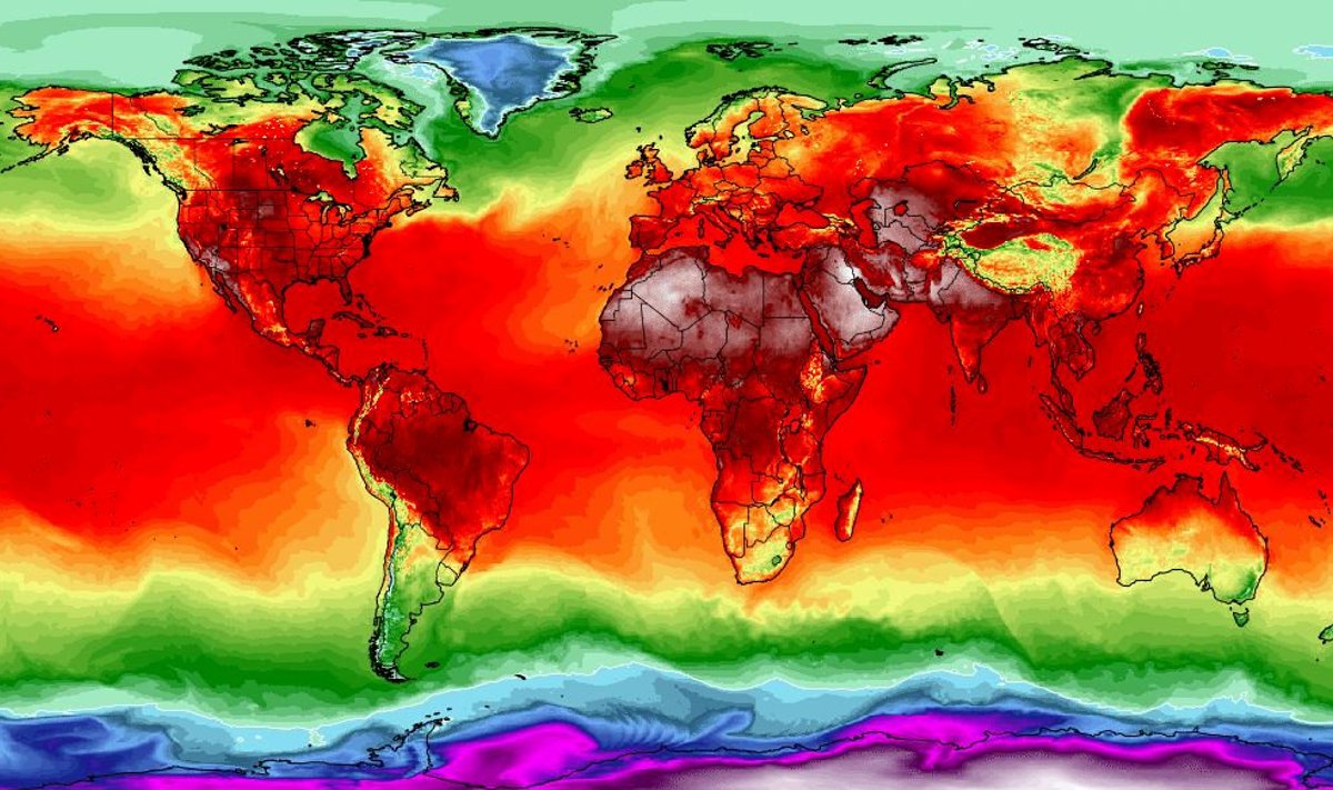 Klimato kaita ir ekstremalios temperatūros planetos atmosferoje.