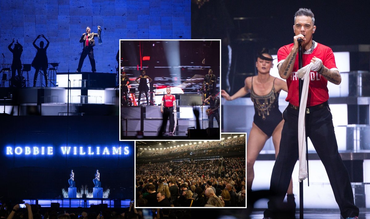 Robbie Williamso koncerto akimirkos