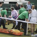 Sunkią traumą Vimbldono turnyre patyrusi JAV tenisininkė klykė iš skausmo