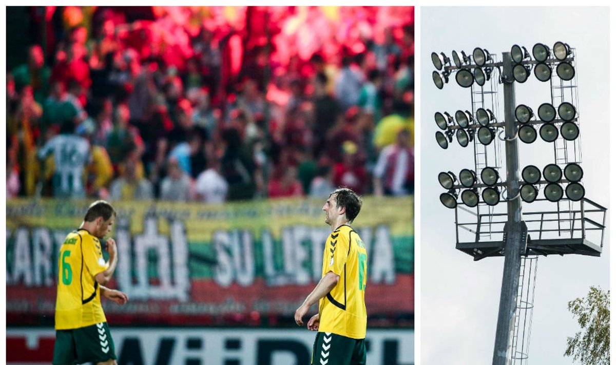 Dėl apšvietimo stulpų Lietuvos rinktinei gali tekti palikti LFF stadioną
