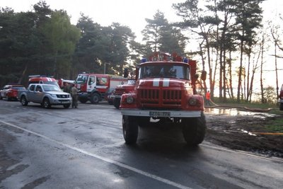 Ugniagesių automobiliai Kuršių Nerijoje
