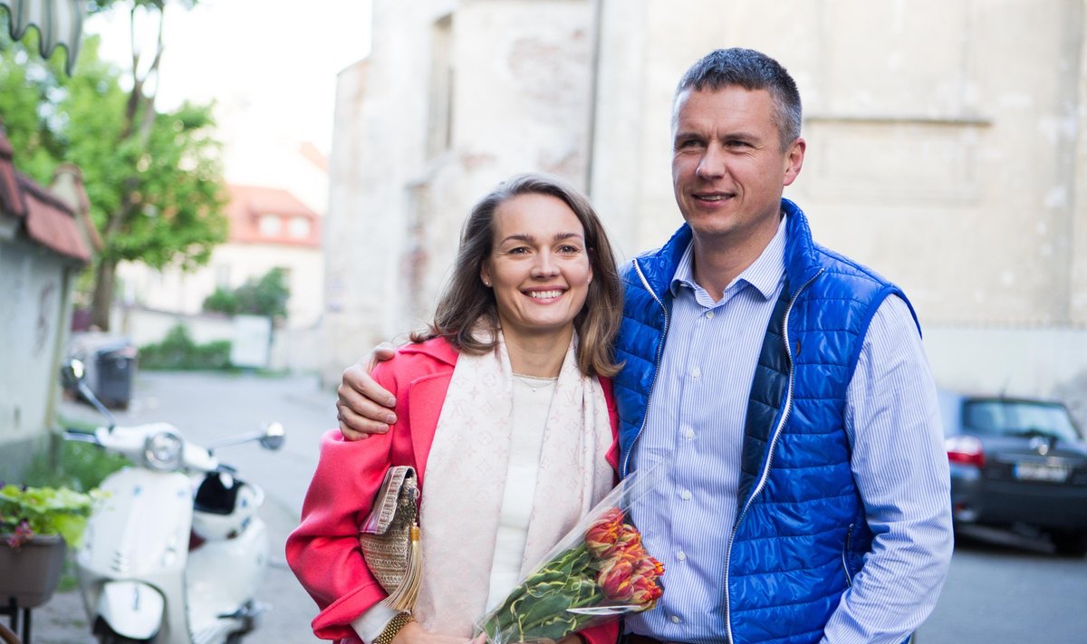 Jurgite Jurkutė-Širvaitė su vyru Ryčiu