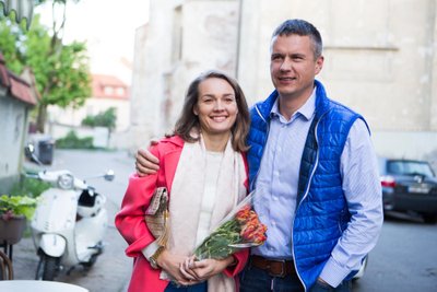 Jurgite Jurkutė-Širvaitė su vyru Ryčiu